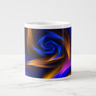 Grande Tasse Forme de tourbillon Abstrait Bleu orange