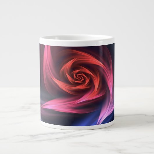 Grande Tasse Forme De Vortex Abstrait Rouge Et Bleu (Devant)