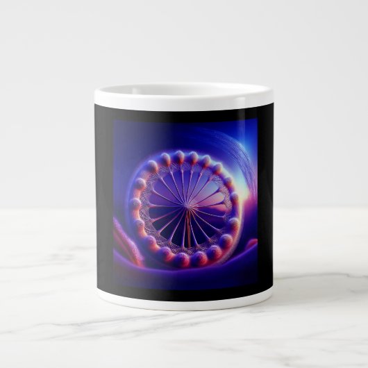 Grande Tasse Fractale Pissenlit Bleu (Devant)