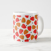 Grande Tasse Fraises sur blanc (Devant droit)