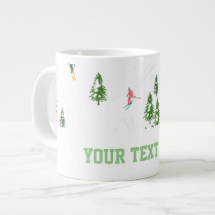 Grande Tasse Freeride Skieurs Alpins Ski Illustration Skier