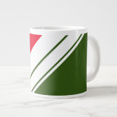 Grande Tasse Fun Bright Red Forest Green White Racing Stripes (Devant droit)
