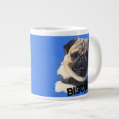 Grande Tasse Fun Unique Pug Sunglasses Dog Dad Lover Photo Blue (Devant droit)