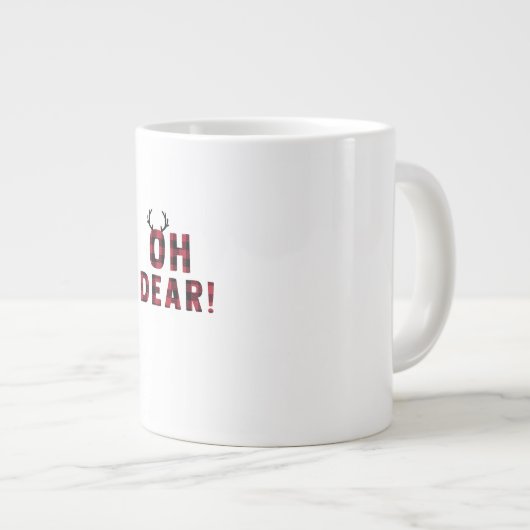 Grande Tasse Funny Attitude Oh Dear Plaid Deer Creative Design  (Devant droit)