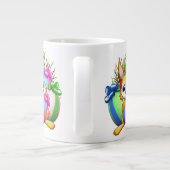 Grande Tasse Funny Bunny biting an Easter Egg (Dos)