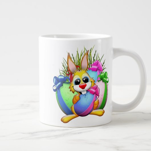Grande Tasse Funny Bunny biting an Easter Egg (Droite)