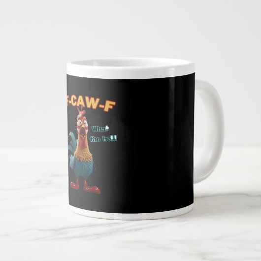 Grande Tasse Funny Crow F-Caw-F Humor Gothic (Devant droit)