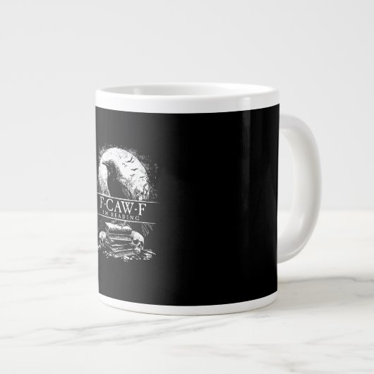 Grande Tasse Funny F-Caw-F Books Skulls Gothic (Devant droit)