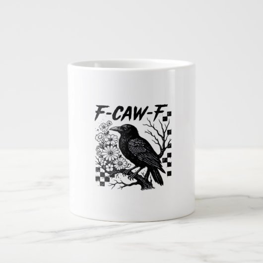 Grande Tasse Funny Humor Crow Gothic F-Caw-F Essential (Devant)