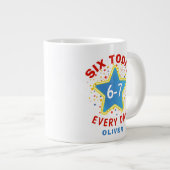 Grande Tasse Funny Meme Six Today 6-7 Every Day Birthday Kid's (Devant droit)