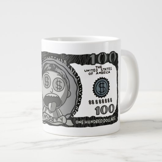 Grande Tasse Funny "Money Morty" 100 Dollar Bill Specialty Coff (Devant droit)