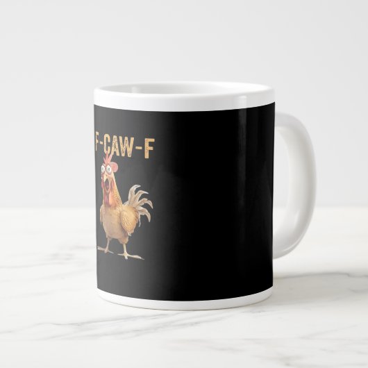 Grande Tasse Funny Screaming Chicken F-Caw-F Joke Design Classi (Devant droit)