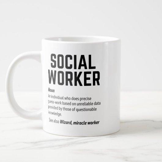 Grande Tasse Funny Social Worker Dictionary Définition Café M (Gauche)