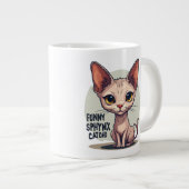 Grande Tasse Funny Sphynx Cat Dad Cartoon Art (Devant droit)