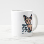 Grande Tasse Funny Sphynx Cat Dad Illustration (Devant droit)