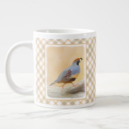 Grande Tasse Gambrel's Quail Painting Original Bird Art (Gauche)