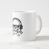 Grande Tasse Gamer Skull Headset Pixel Glasses | Bold Black Vec (Devant droit)