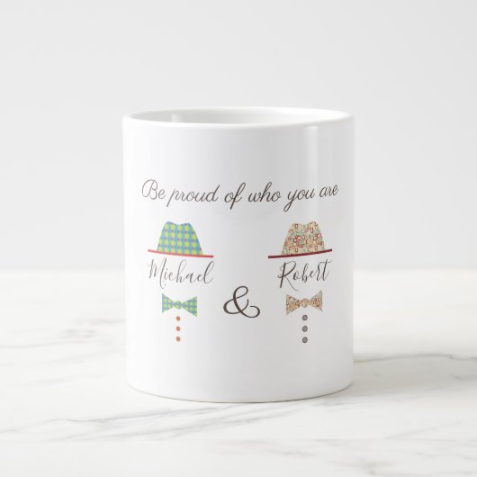 Grande Tasse Gay pride, Soyez fier de qui vous êtes, Monogramme (Devant)