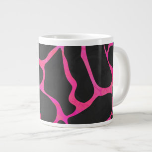 Grande Tasse Giraffe rose chaude et noire