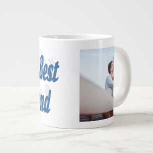 Grande Tasse Girlfriend Photo typographie bleu marine