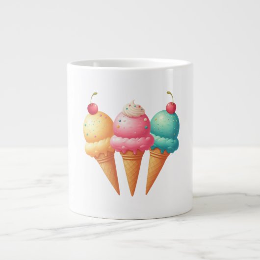 Grande Tasse Glace colorée (Devant)