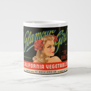 Grande Tasse Glamor Girl California Vegetables Vintage Crate L