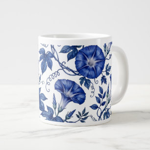 Grande Tasse Glorieuses du matin Bleu Cobalt Blanc de style Del