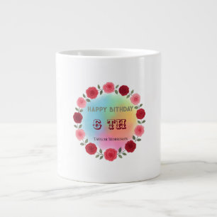 Grande Tasse Gobelet géant Fleurs Arc-en-ciel Anniversaire Va