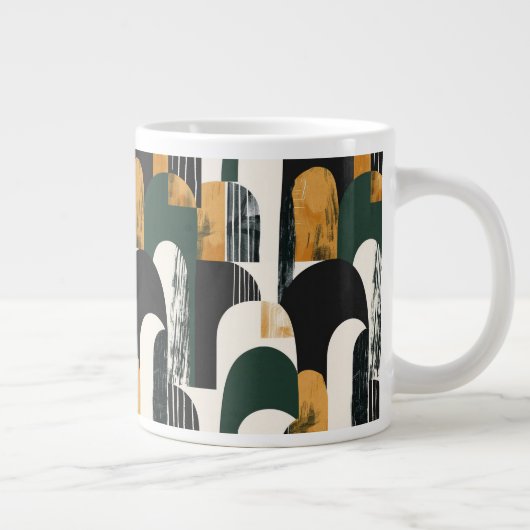Grande Tasse Gold Abstrait Vert noir et blanc (Droite)