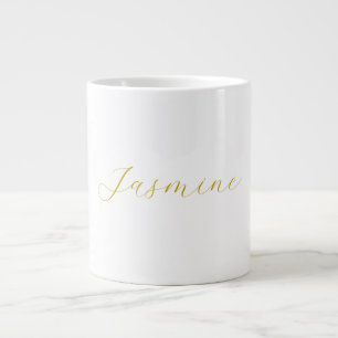 Grande Tasse Gold Color Calligraphy Professional Nom personnali