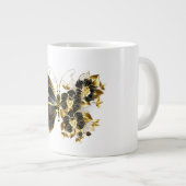 Grande Tasse Gold flower Butterfly with Black Orchid (Devant droit)