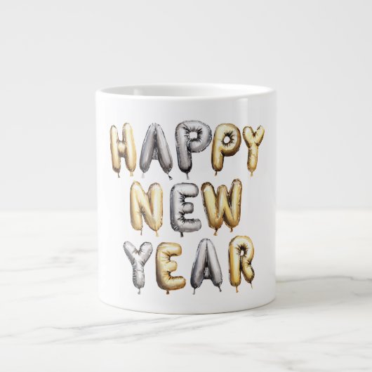 Grande Tasse Gold Grey Happy New Year (Devant)