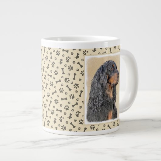 Grande Tasse Gordon Setter Peinture - Joli art original chien (Devant droit)