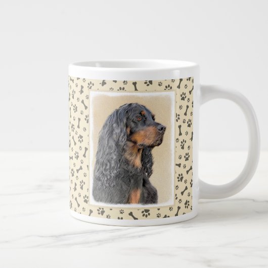 Grande Tasse Gordon Setter Peinture - Joli art original chien (Droite)