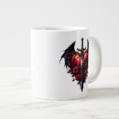 Grande Tasse Gothic Heart with Wings, Sword and Red Roses (Devant droit)