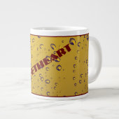 GRANDE TASSE GOUTTES DE PLUIE MODERNE JAUNE MUSTARDE SUR VERRE (Devant droit)