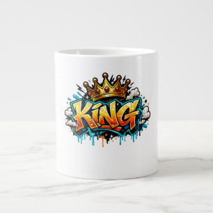 Grande Tasse Graffiti Roi Couronné de la Rue