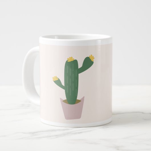 Grande Tasse Grand cactus de désert vert et jaune (Devant gauche)