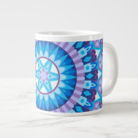 Grand Mandala d'Hiver Bleu Motif Flocon de Neige C