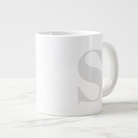 Grande Tasse Grand Monogramme Simple N'Importe Quel gris clair (Devant droit)