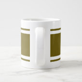 Grande Tasse Grand Or Moderne Grilles De Course Olive Sur Blanc (Dos)