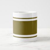 Grande Tasse Grand Or Moderne Grilles De Course Olive Sur Blanc (Devant)