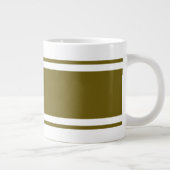 Grande Tasse Grand Or Moderne Grilles De Course Olive Sur Blanc (Droite)