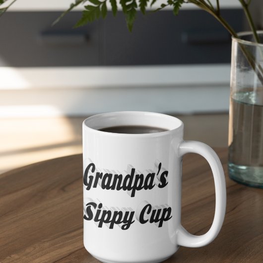 Grande Tasse Grandpa drôle café citation noir