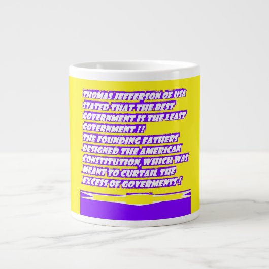 Grande Tasse Graphique de message de mots sur AMERICA (Devant)