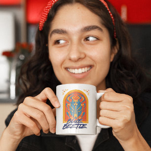 Grande Tasse Graphique de Talavera de scarabée bleu