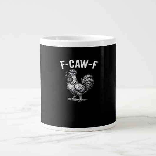 Grande Tasse Graphique rétro F-Caw-F de poulet (Devant)