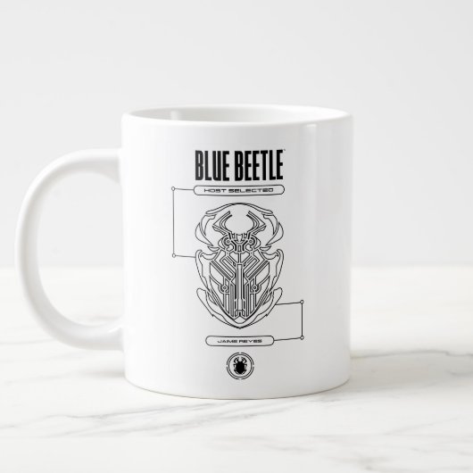 Grande Tasse Graphique technique du scarabée bleu (Gauche)