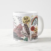 Grande Tasse Graphiques d'affirmations d'amour de soi positives (Devant droit)