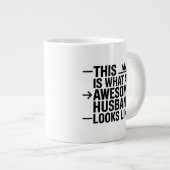 Grande Tasse Graphisme de typographie Awesome Husband (Devant droit)